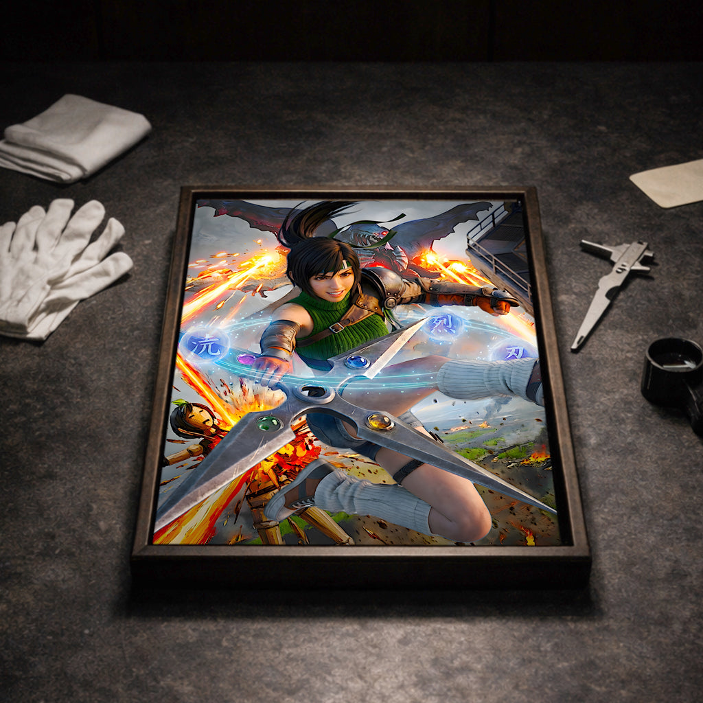 Yuffie Kisaragi Fine Art Print | Final Fantasy 7 Remake Poster | FF7 Wall Art | JRPG Gamer Decor | Limited Edition Fantasy Artwork | Game Room Art