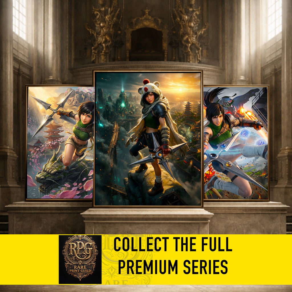 Yuffie Kisaragi Fine Art Print | Final Fantasy 7 Remake Poster | FF7 Wall Art | JRPG Gamer Decor | Limited Edition Fantasy Artwork | Game Room Art