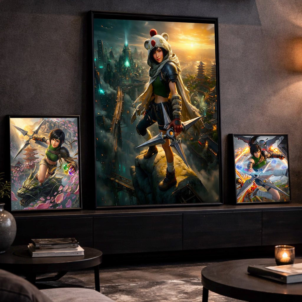 Yuffie Kisaragi Fine Art Print | Final Fantasy 7 Remake Poster | FF7 Wall Art | JRPG Gamer Decor | Limited Edition Fantasy Artwork | Game Room Art
