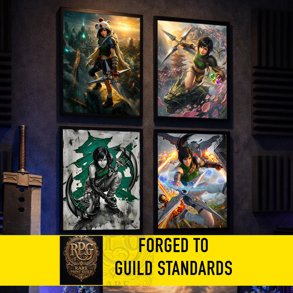 Yuffie Kisaragi Fine Art Print | Final Fantasy 7 Remake Poster | FF7 Wall Art | JRPG Gamer Decor | Limited Edition Fantasy Artwork | Game Room Art