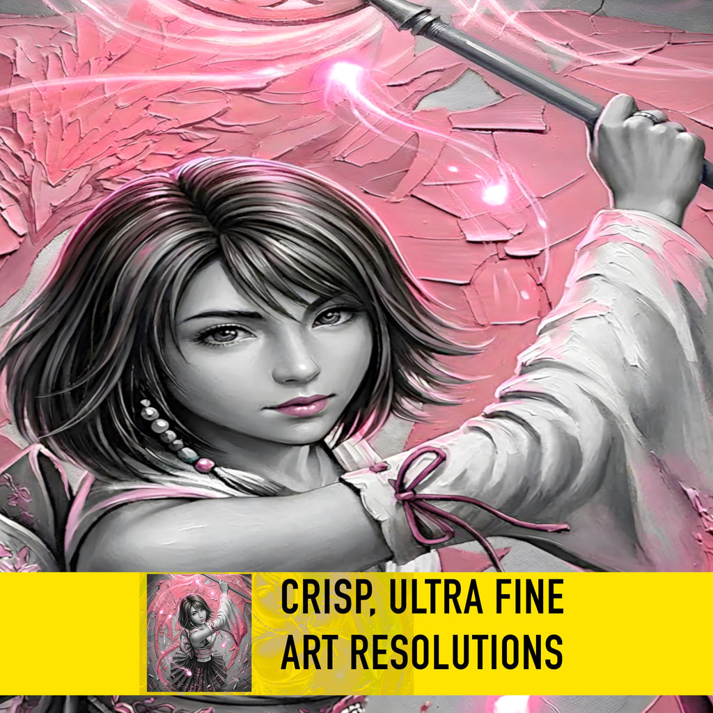 Yuna Art Print – Monochrome Sending Edition | Final Fantasy X Summoner Fine Art Wall Art