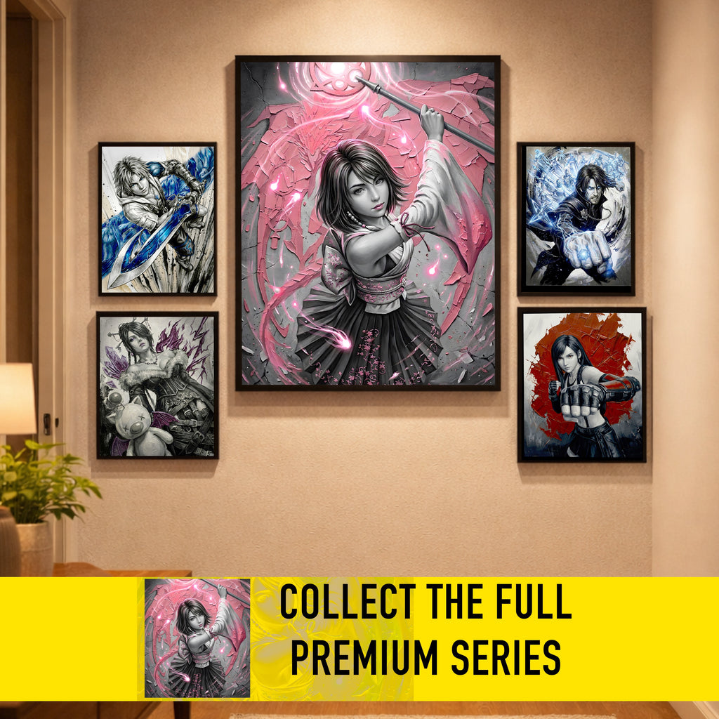 Yuna Art Print – Monochrome Sending Edition | Final Fantasy X Summoner Fine Art Wall Art