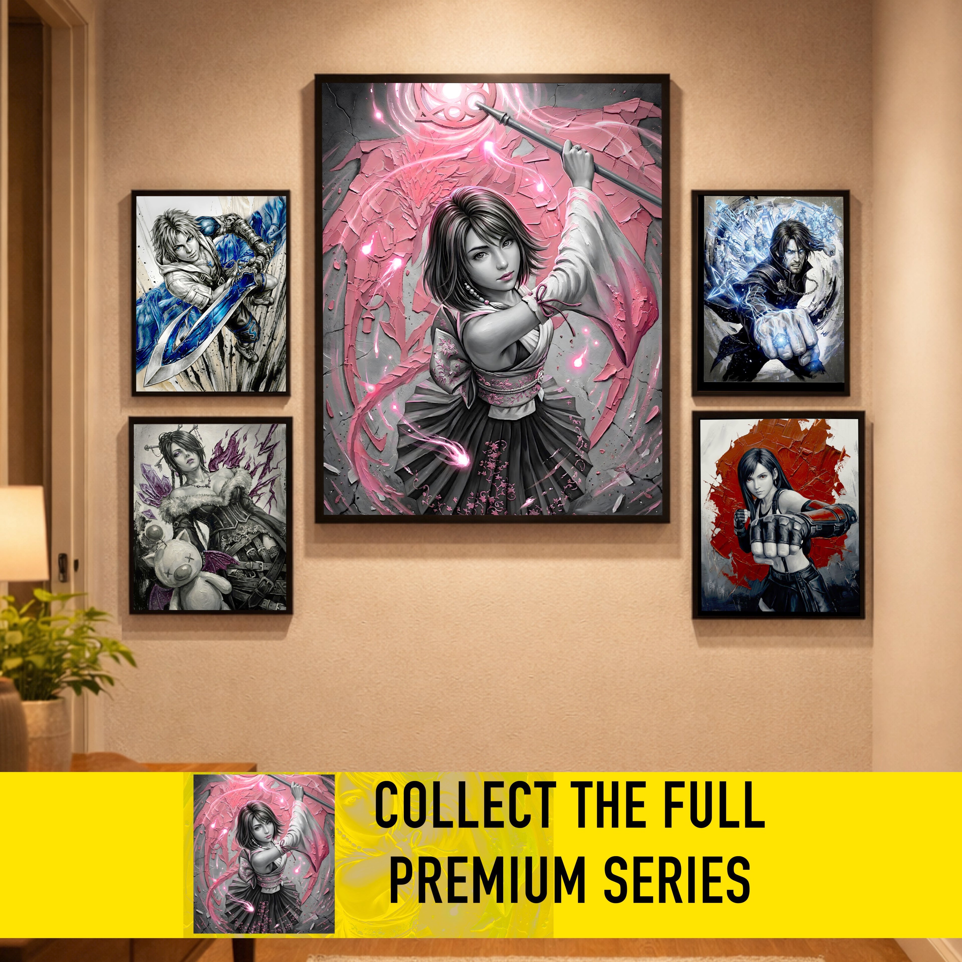 Yuna Art Print – Monochrome Sending Edition | Final Fantasy X Summoner Fine Art Wall Art