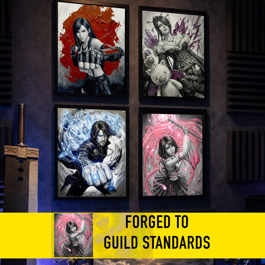 Yuna Art Print – Monochrome Sending Edition | Final Fantasy X Summoner Fine Art Wall Art