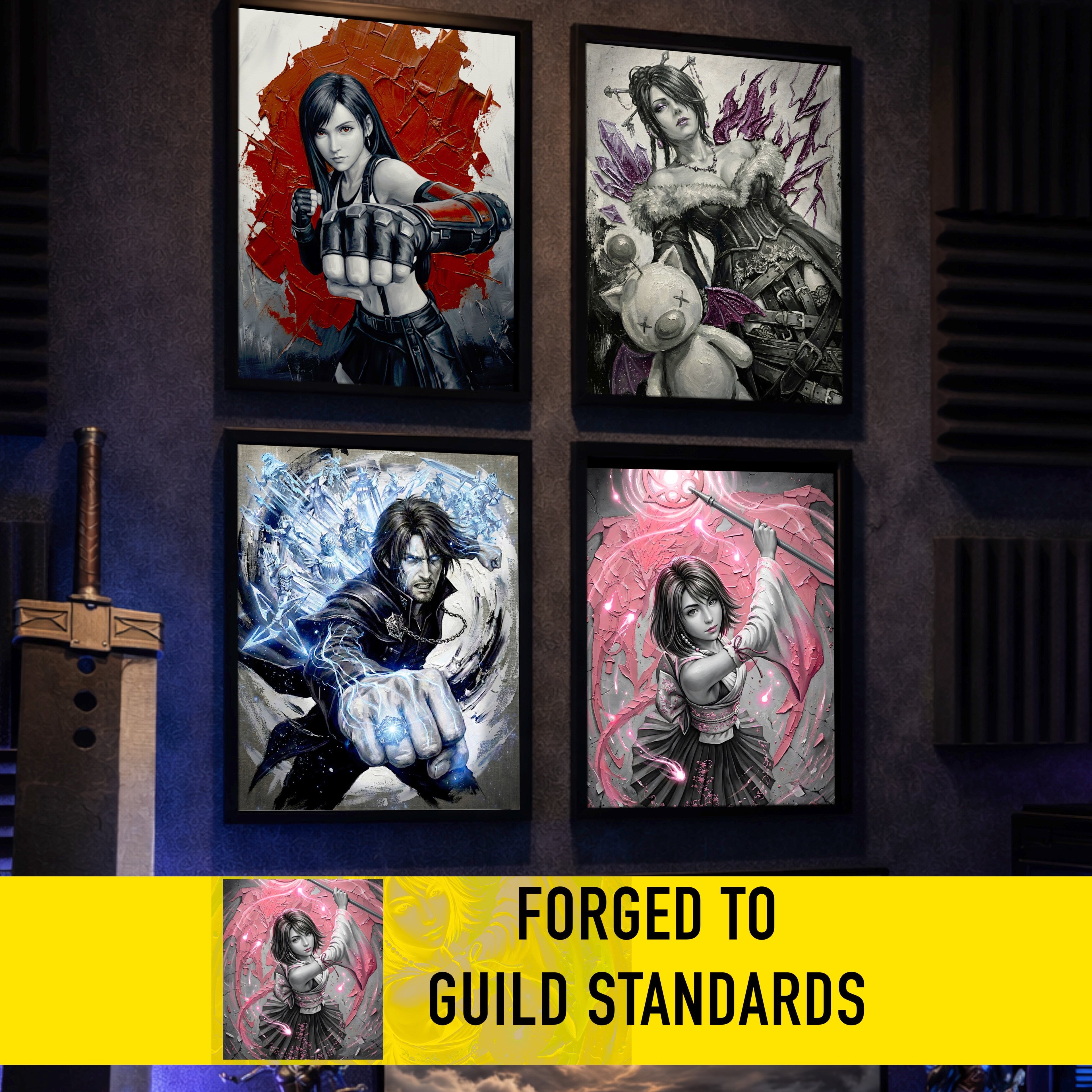 Yuna Art Print – Monochrome Sending Edition | Final Fantasy X Summoner Fine Art Wall Art