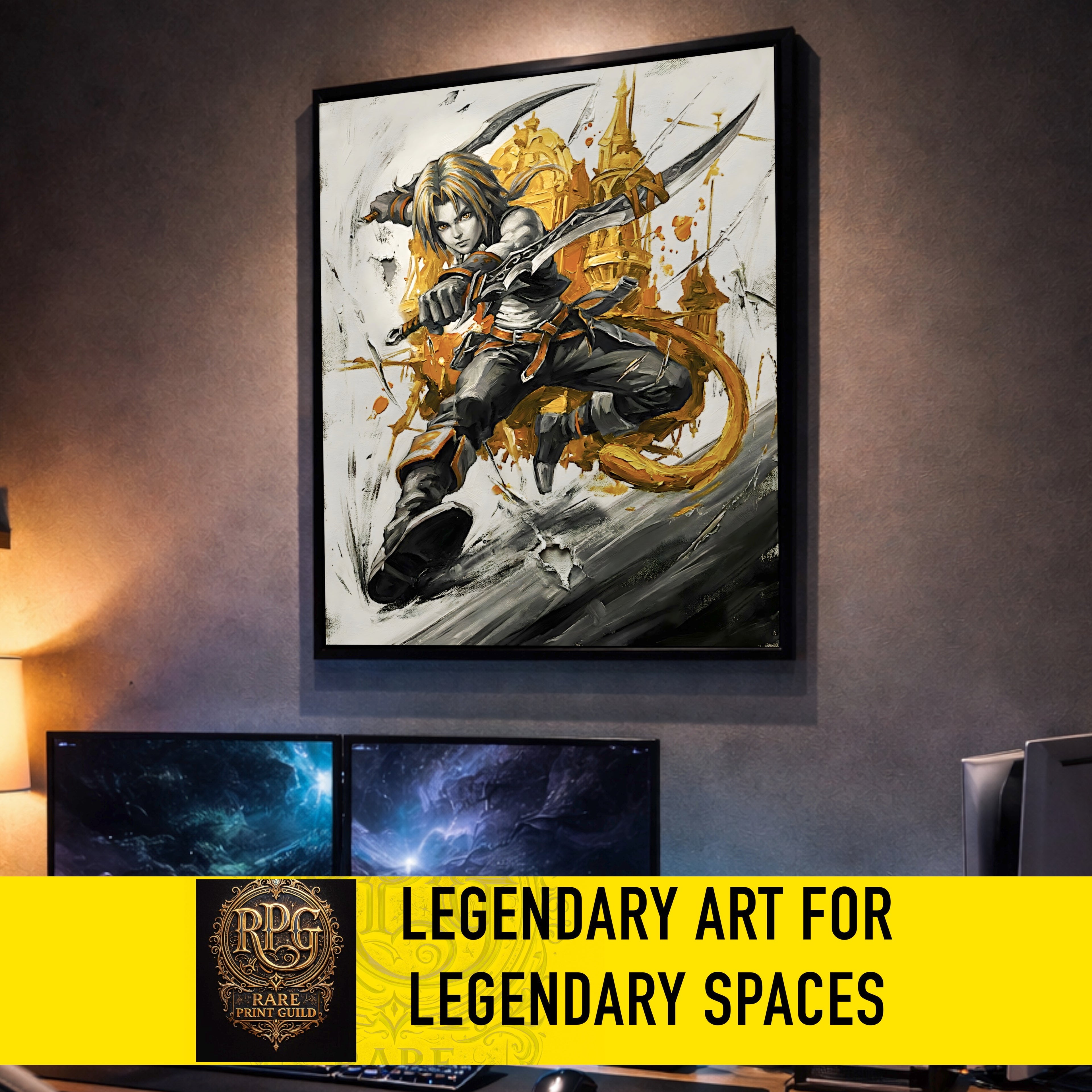 Zidane Tribal Monochrome Art Print | Final Fantasy IX Poster | FF9 Zidane Tribal Wall Art