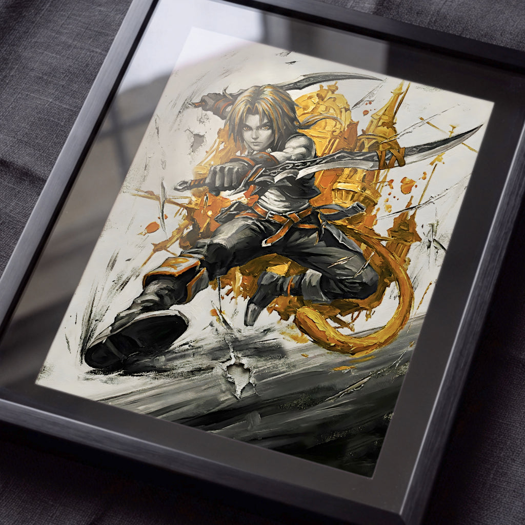 Zidane Tribal Monochrome Art Print | Final Fantasy IX Poster | FF9 Zidane Tribal Wall Art