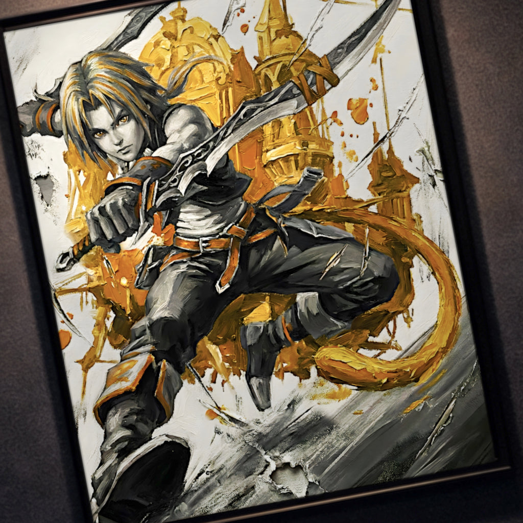 Zidane Tribal Monochrome Art Print | Final Fantasy IX Poster | FF9 Zidane Tribal Wall Art