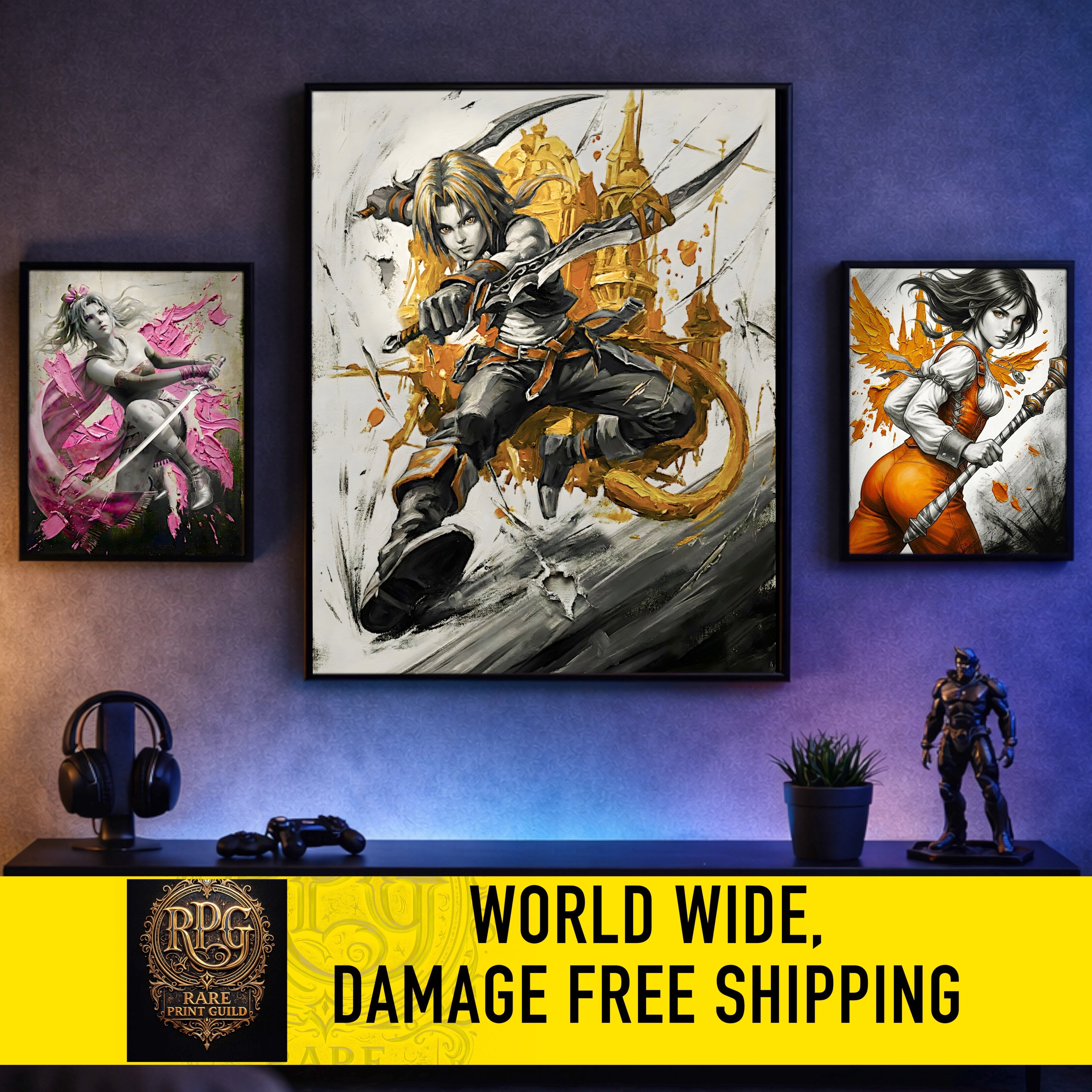 Zidane Tribal Monochrome Art Print | Final Fantasy IX Poster | FF9 Zidane Tribal Wall Art