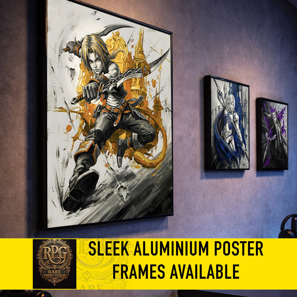 Zidane Tribal Monochrome Art Print | Final Fantasy IX Poster | FF9 Zidane Tribal Wall Art