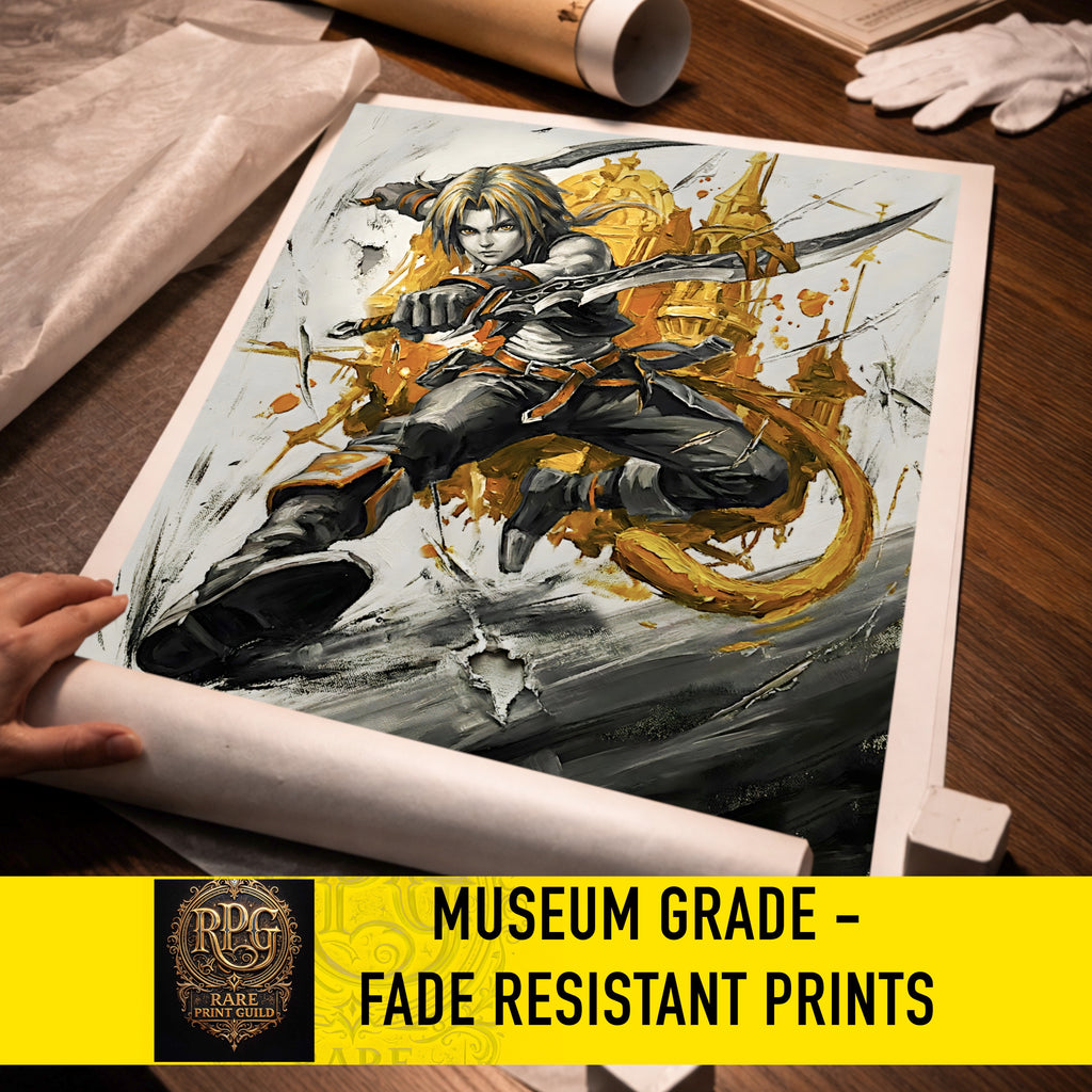 Zidane Tribal Monochrome Art Print | Final Fantasy IX Poster | FF9 Zidane Tribal Wall Art