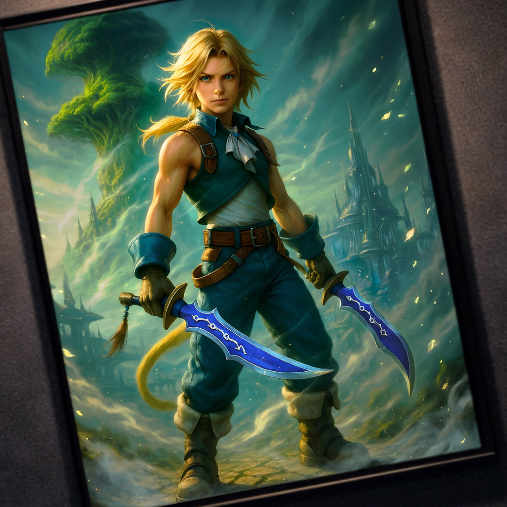 Zidane Tribal Final Fantasy IX Poster – FF9 Character Art Print, JRPG Wall Art, Lifa Tree & Alexandria Inspired Fine Art