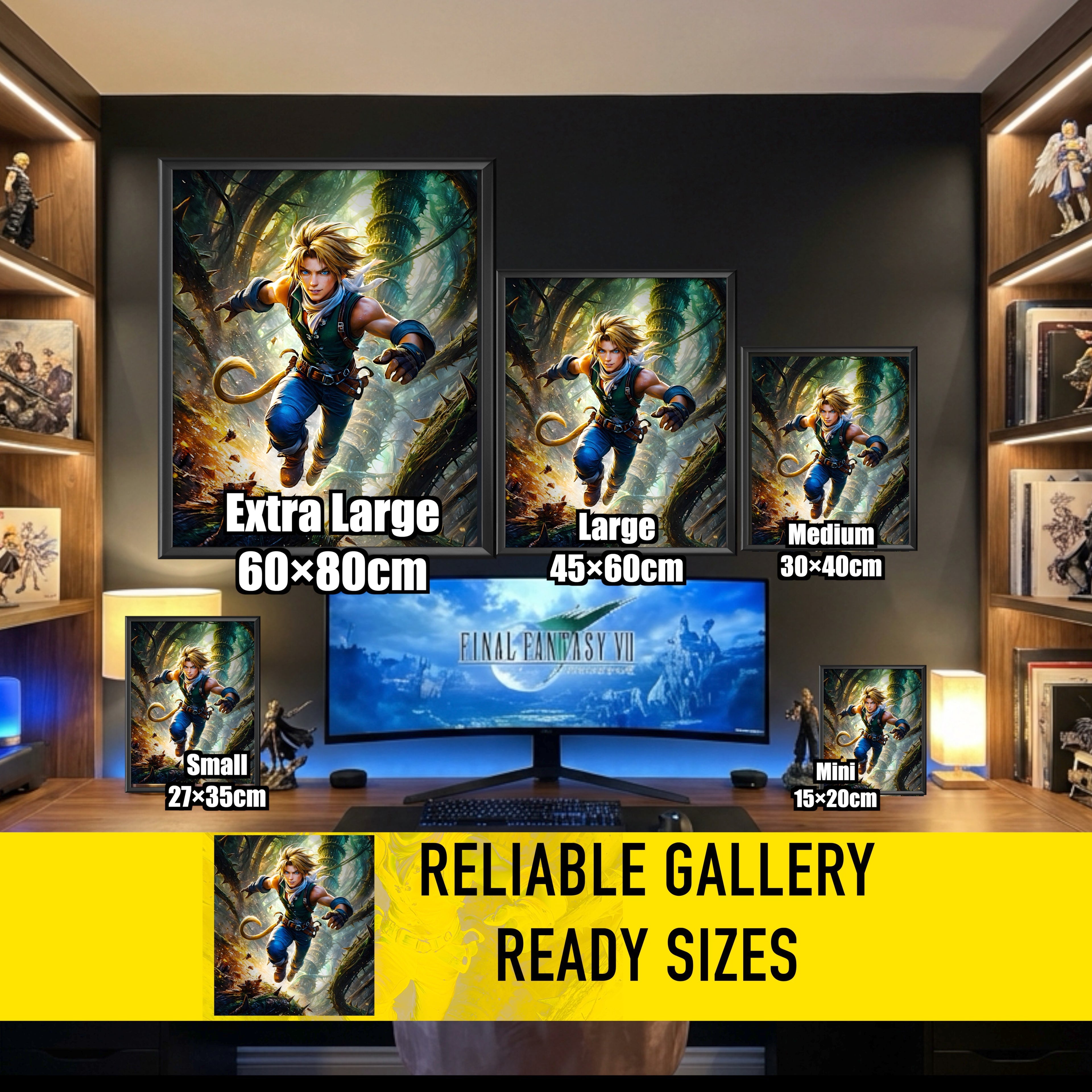 Zidane Tribal Final Fantasy IX Poster – FF9 Character Art Print, JRPG Wall Art, Lifa Tree & Alexandria Inspired Fine Art