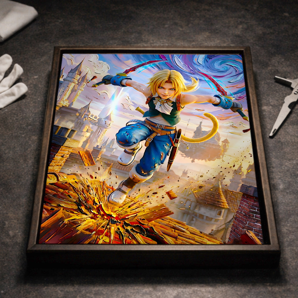 Zidane Tribal Final Fantasy IX Poster – FF9 Character Art Print, JRPG Wall Art, Lifa Tree & Alexandria Inspired Fine Art