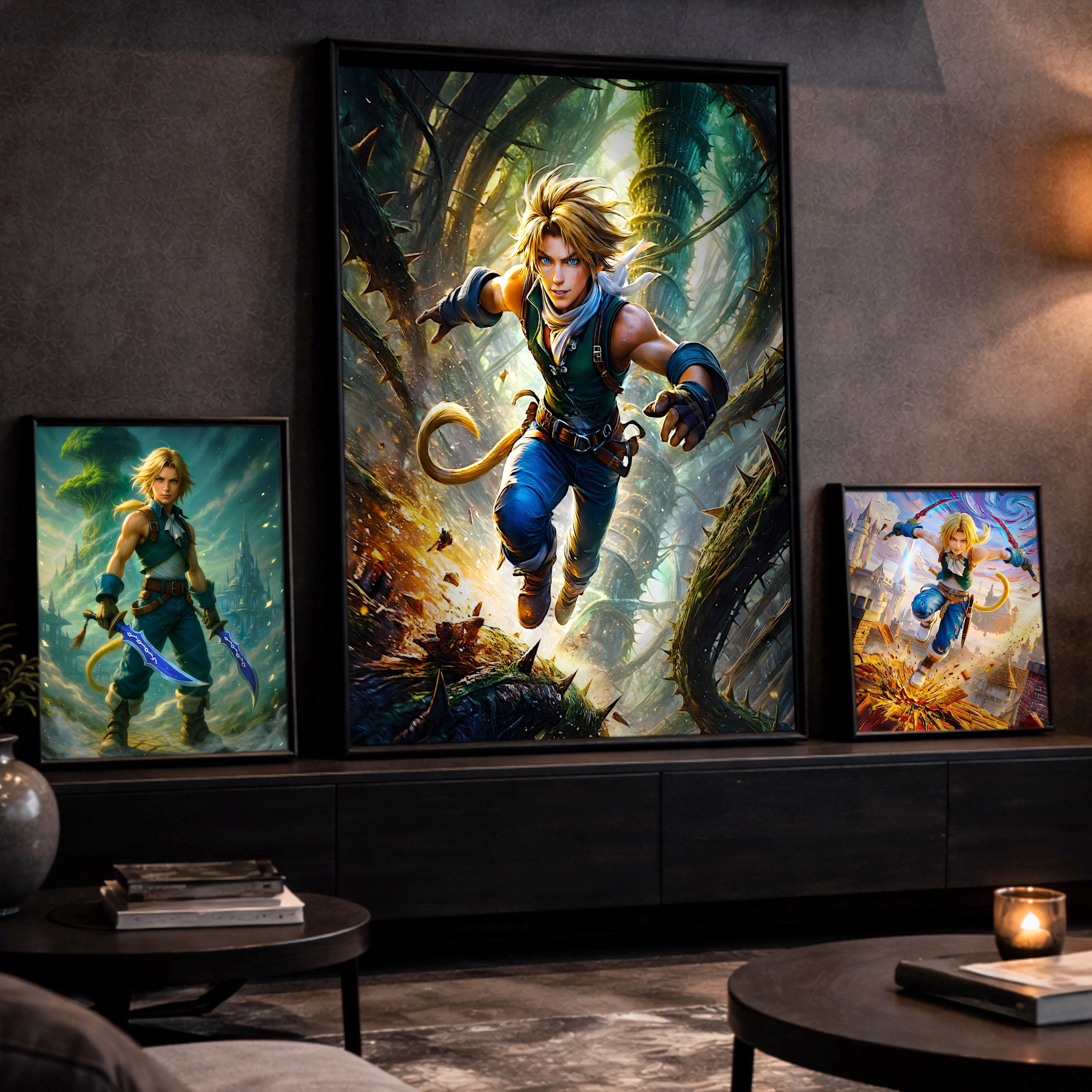 Zidane Tribal Final Fantasy IX Poster – FF9 Character Art Print, JRPG Wall Art, Lifa Tree & Alexandria Inspired Fine Art