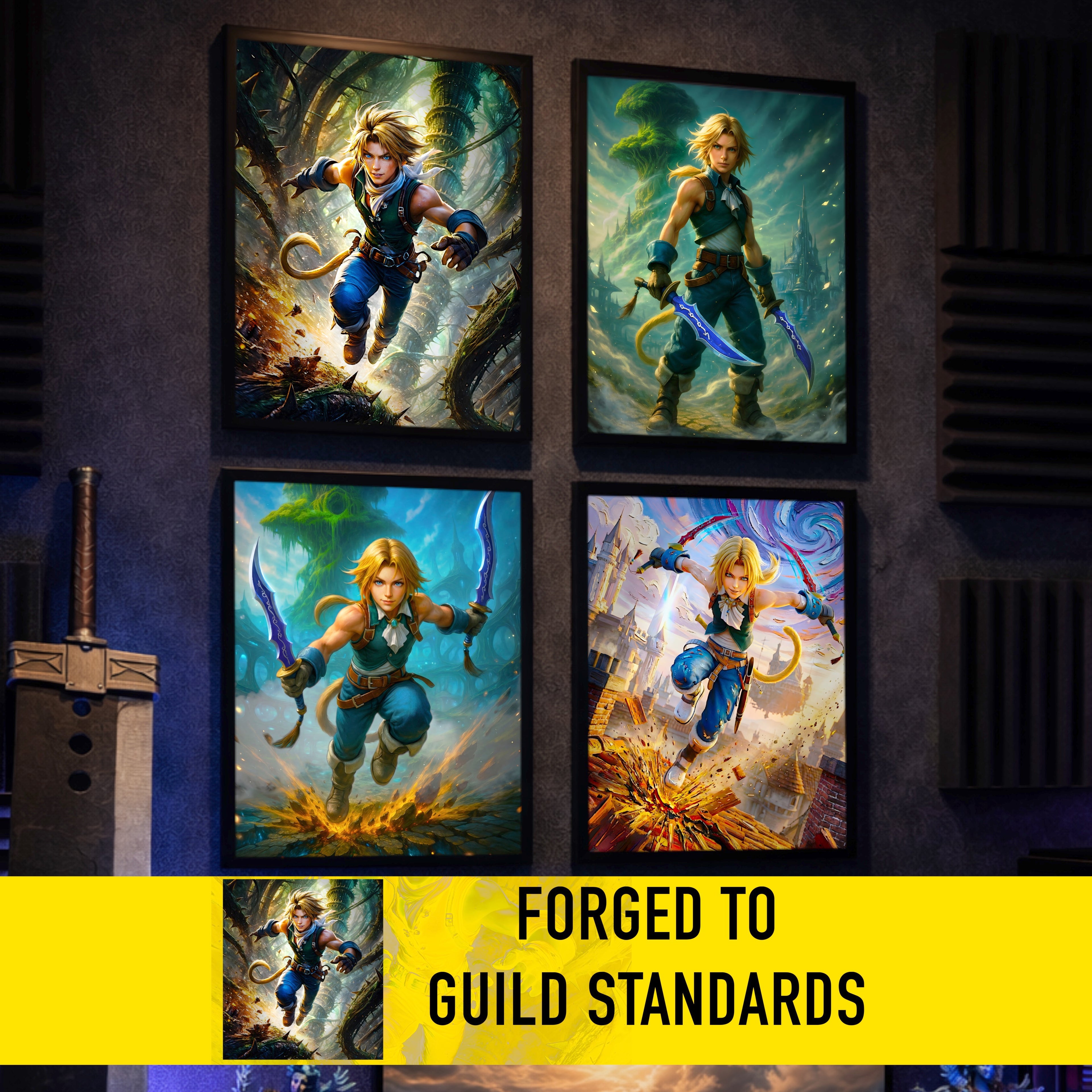 Zidane Tribal Final Fantasy IX Poster – FF9 Character Art Print, JRPG Wall Art, Lifa Tree & Alexandria Inspired Fine Art