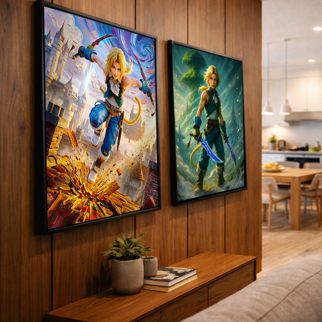 Zidane Tribal Final Fantasy IX Poster – FF9 Character Art Print, JRPG Wall Art, Lifa Tree & Alexandria Inspired Fine Art