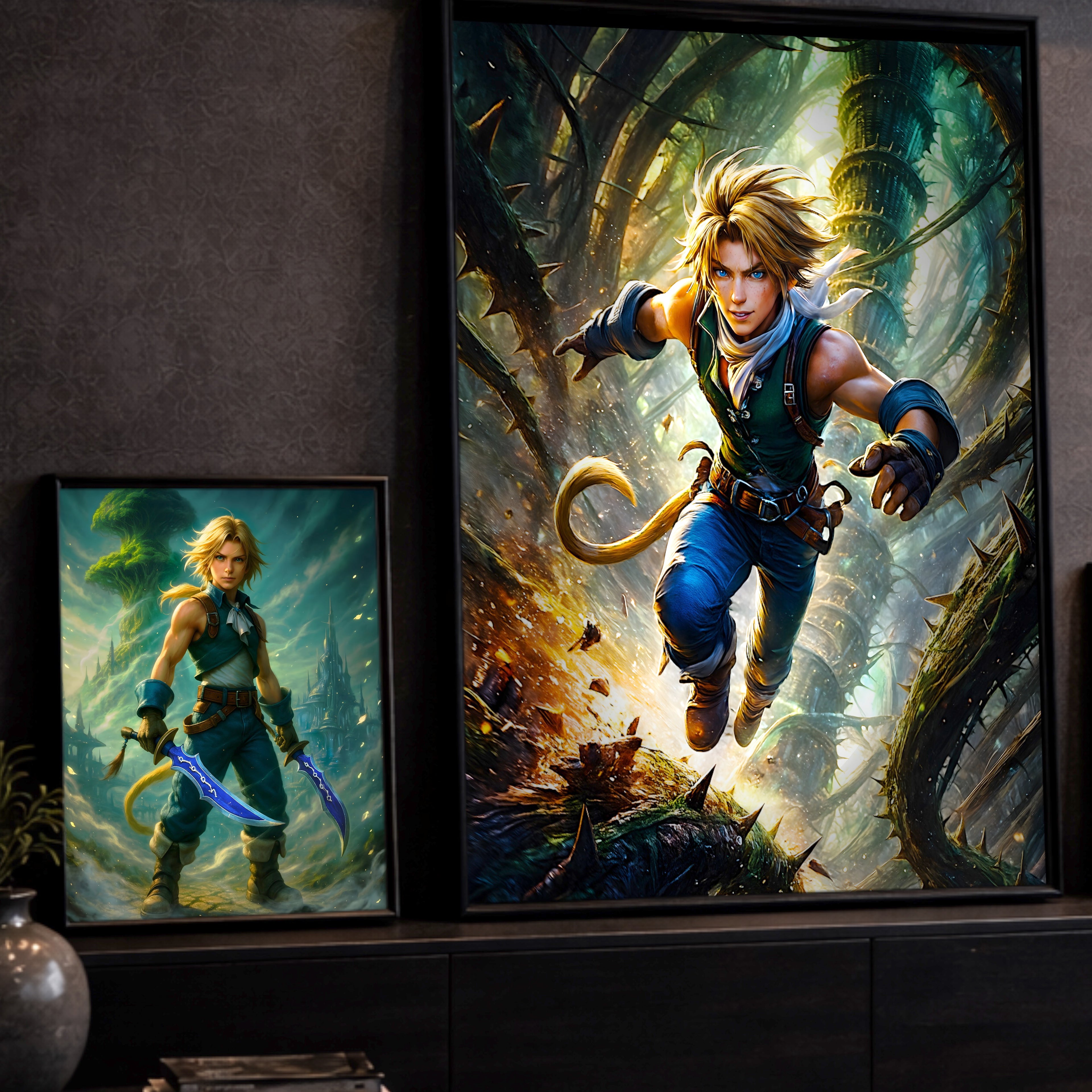 Zidane Tribal Final Fantasy IX Poster – FF9 Character Art Print, JRPG Wall Art, Lifa Tree & Alexandria Inspired Fine Art